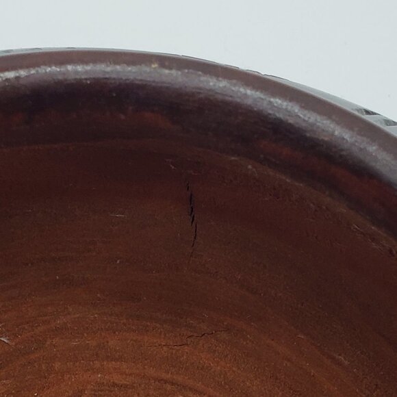 Haiti Two-Toned Hand Carved Wooden Floral Trinket Box or Bowl with Lid - Picture 3 of 12